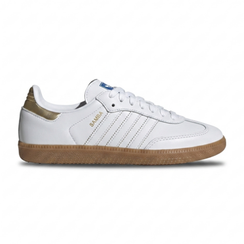 Adidas Samba Branco/Dourado — Edição Premium