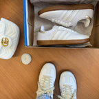 Adidas Samba Branco/Dourado — Edição Premium