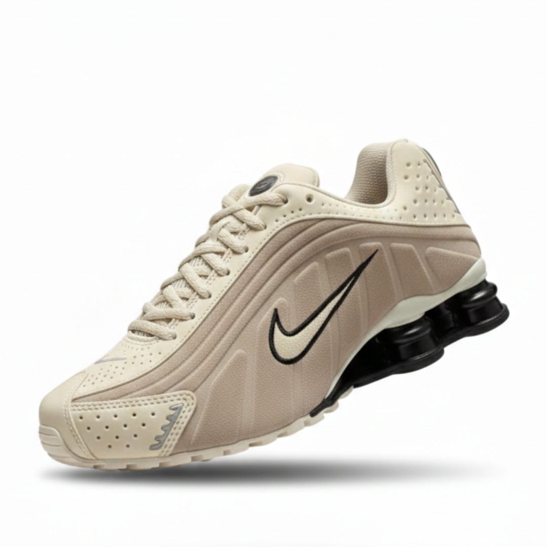 Tênis Nike R4 – Bege/Preto Linha Premium