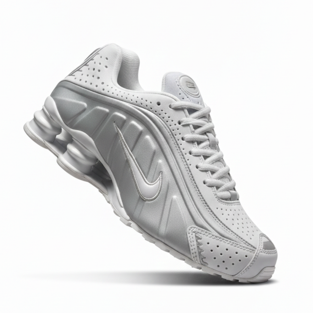 Tênis Nike R4 – Cinza/Branco Linha Premium