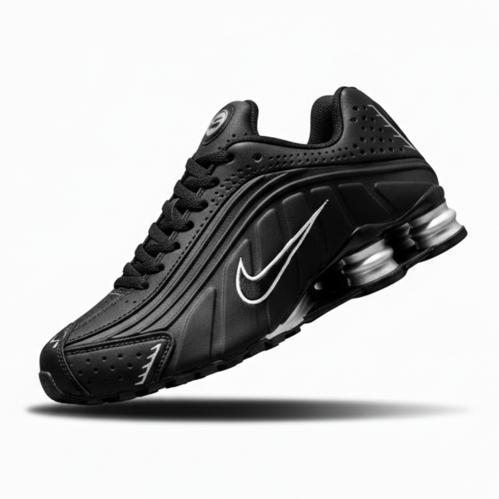 Tênis Nike R4 – Preto Cinza Linha Premium