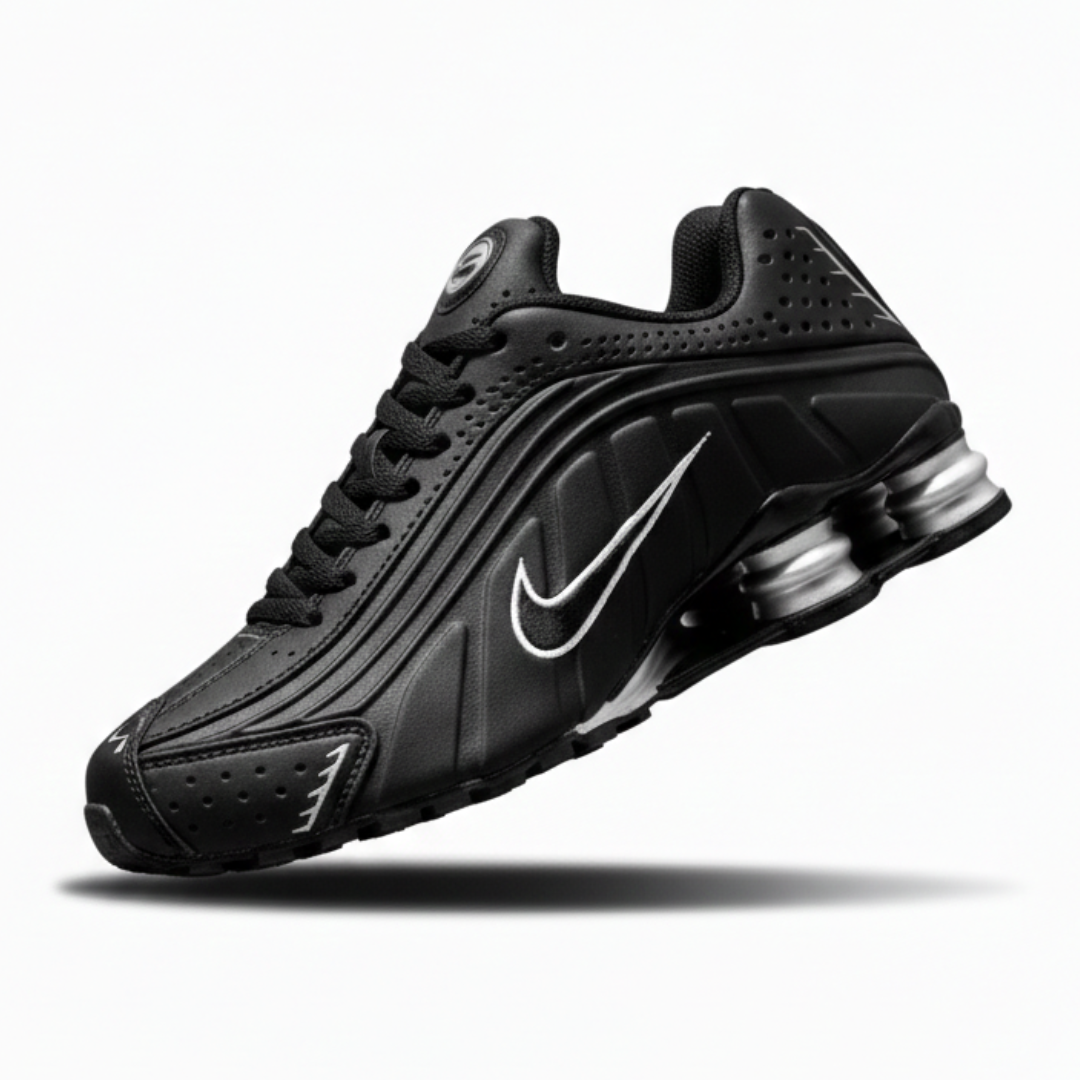 Tênis Nike R4 – Preto Cinza Linha Premium