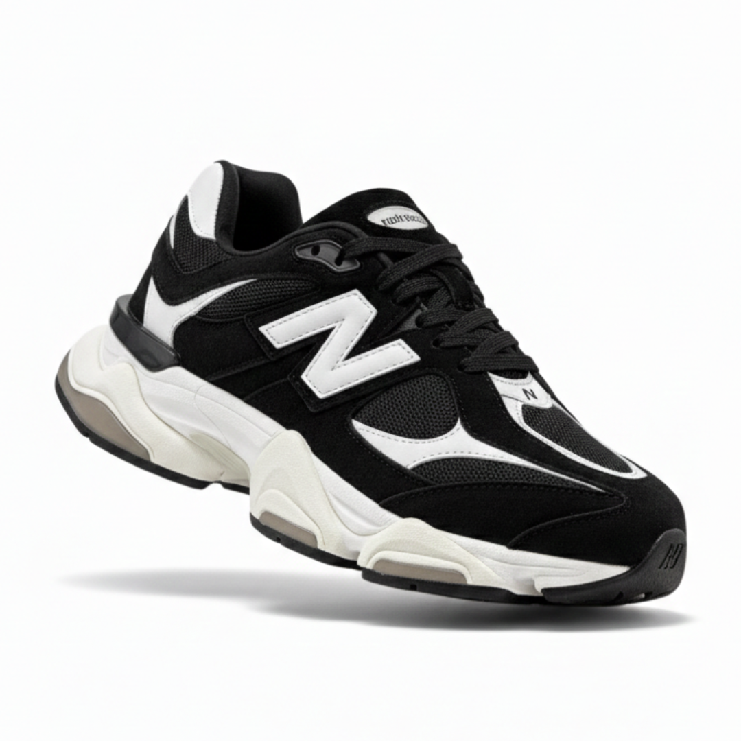 Tênis New Balance 9060 – Couro Ligitino Preto Branco