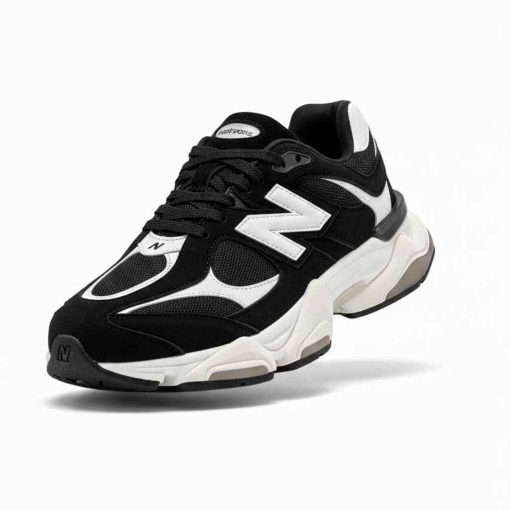 Tênis New Balance 9060 – Couro Ligitino Preto Branco