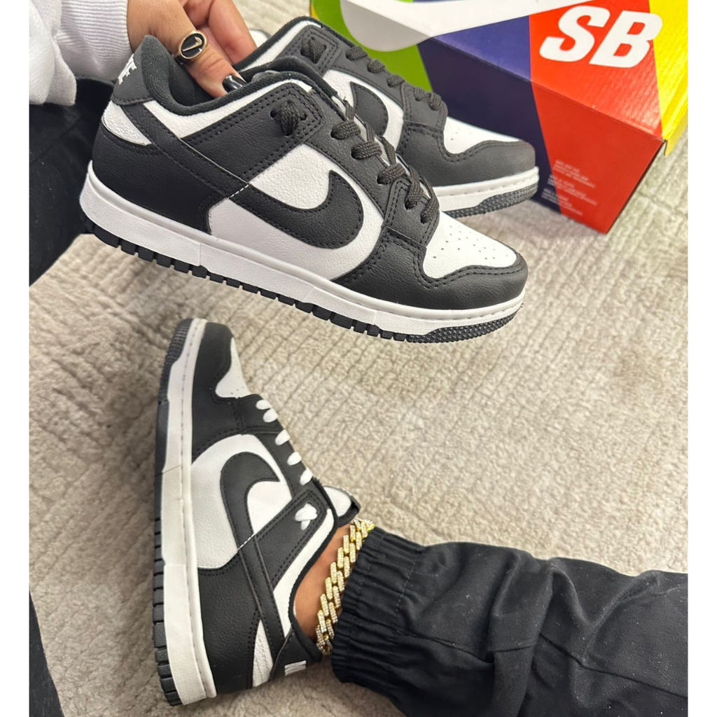Tênis Nike Dunk Branco Preto Unissex
