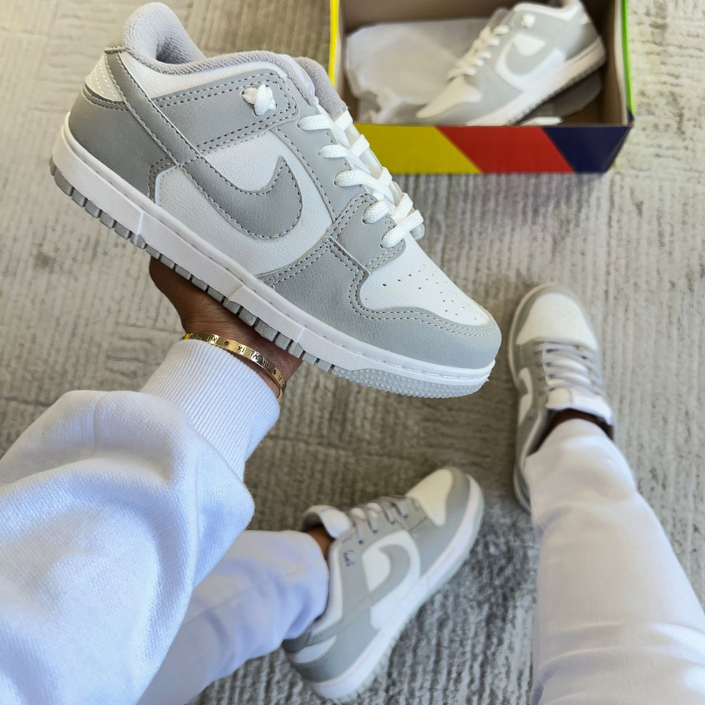 Tênis Nike Dunk Cinza Branco Unissex