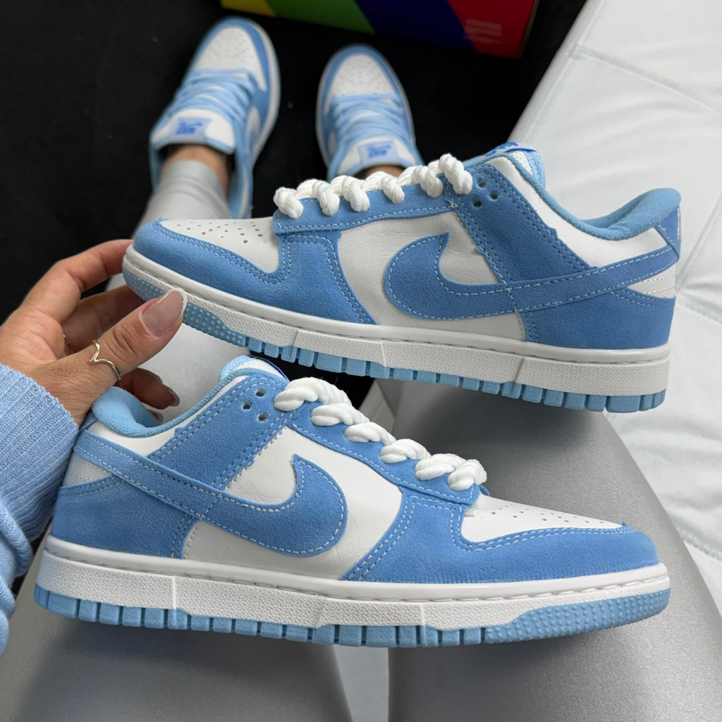 Tênis Nike Dunk Branco Azul Unissex