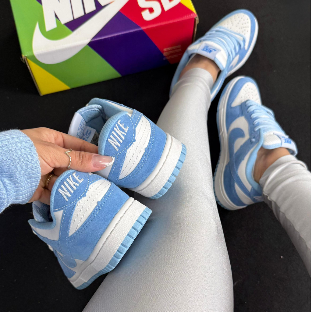 Tênis Nike Dunk Branco Azul Unissex